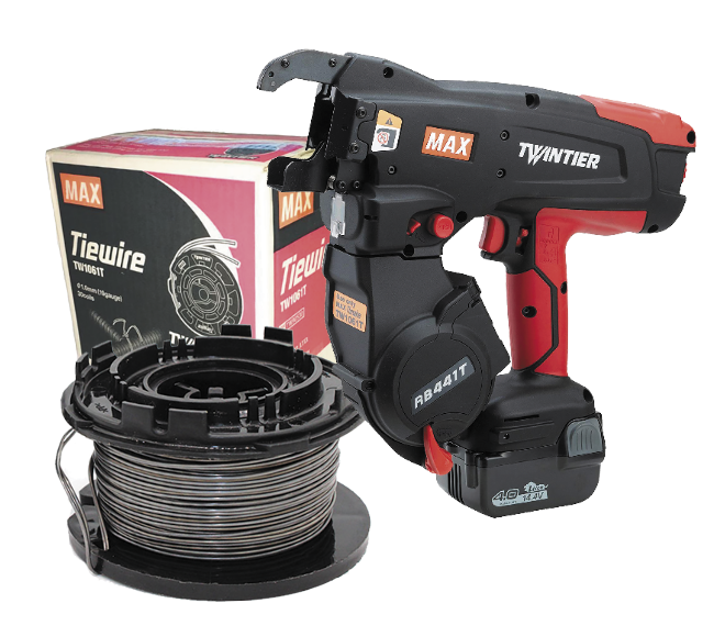 Rebar Tier Tool (RB441T) & 1 Case of Tie Wire (TW1061T) - Cordless